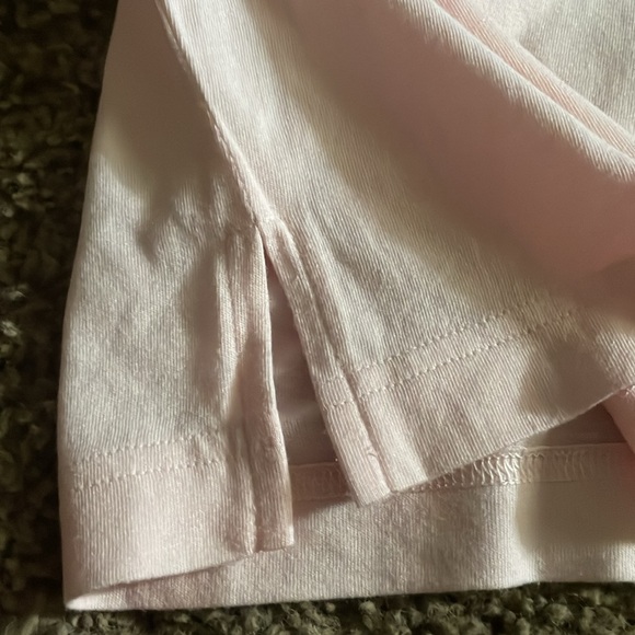 Ladies “PINK” long sleeve sequin accent top. Light pink w/black sleeves. Sz XS - Picture 9 of 9